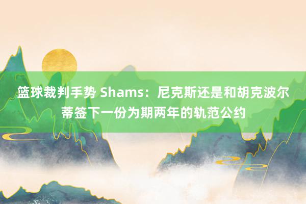 篮球裁判手势 Shams：尼克斯还是和胡克波尔蒂签下一份为期两年的轨范公约