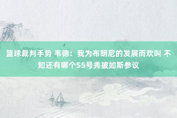 篮球裁判手势 韦德：我为布朗尼的发展而欢叫 不知还有哪个55号秀被如斯参议