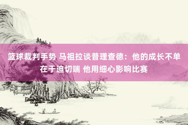 篮球裁判手势 马祖拉谈普理查德：他的成长不单在于迫切端 他用细心影响比赛