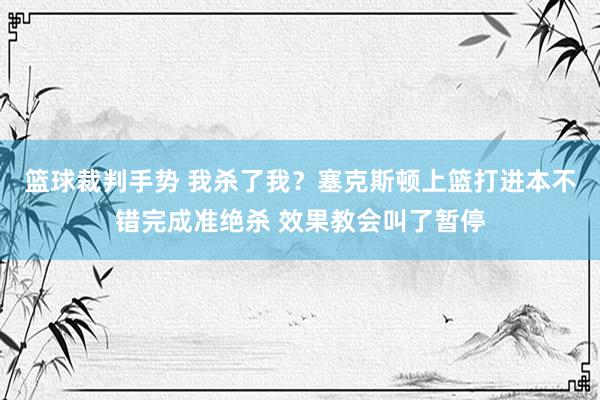 篮球裁判手势 我杀了我？塞克斯顿上篮打进本不错完成准绝杀 效果教会叫了暂停