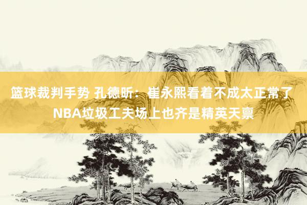 篮球裁判手势 孔德昕：崔永熙看着不成太正常了 NBA垃圾工夫场上也齐是精英天禀